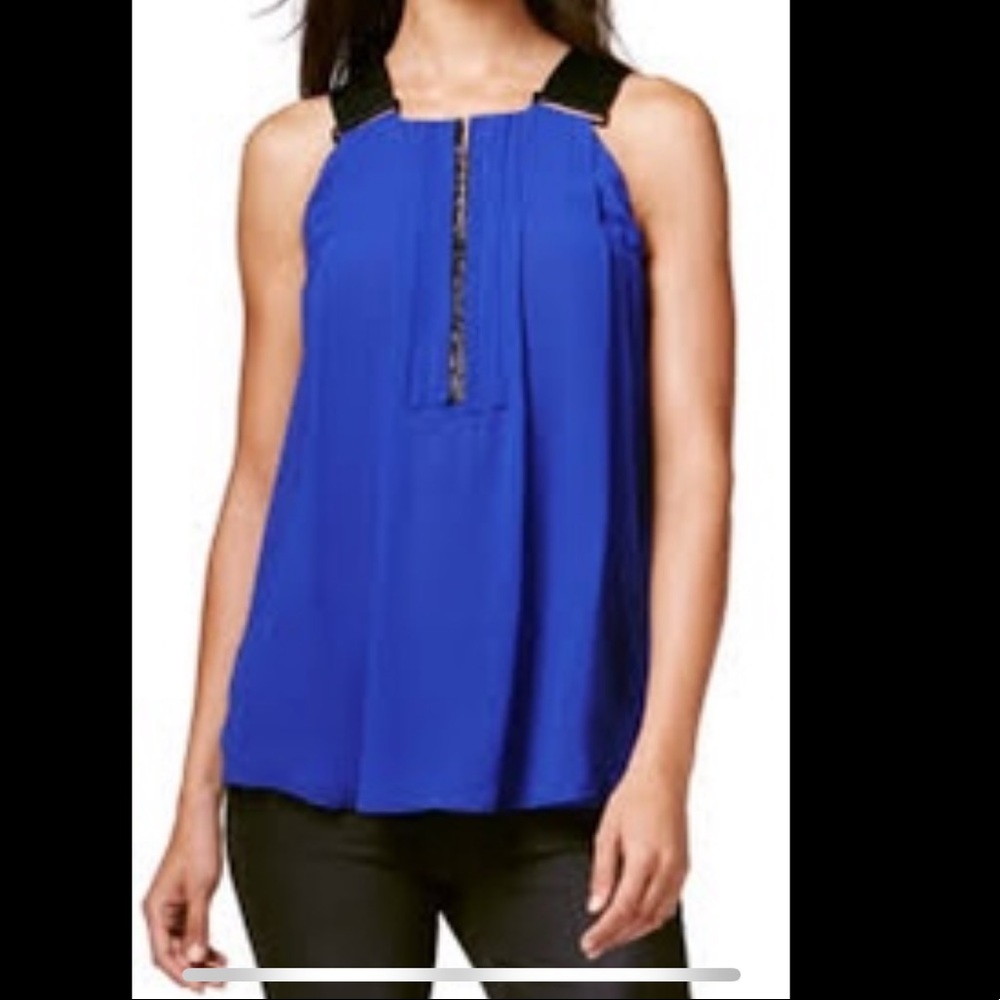 Rachel Rachel Roy Yves Blue Elastic-Strap Blouse